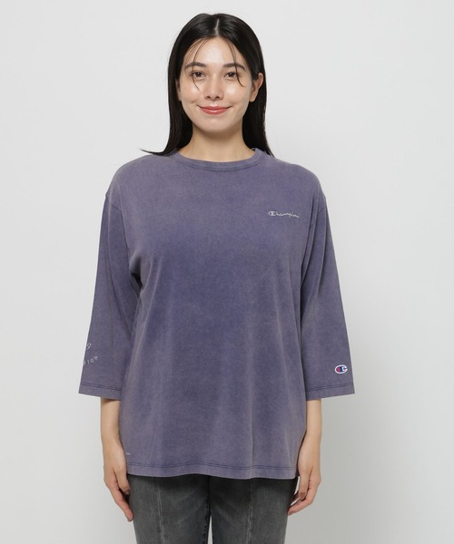 niko and...(ニコアンド)の「【Champion(チャンピオン)】別注 8分袖スノー洗いTシャツ(Tシャツ/カットソー・レディース・ラベンダー/ライトグリーン/オフホワイト・MEDIUM/LARGE)」の13枚目の写真