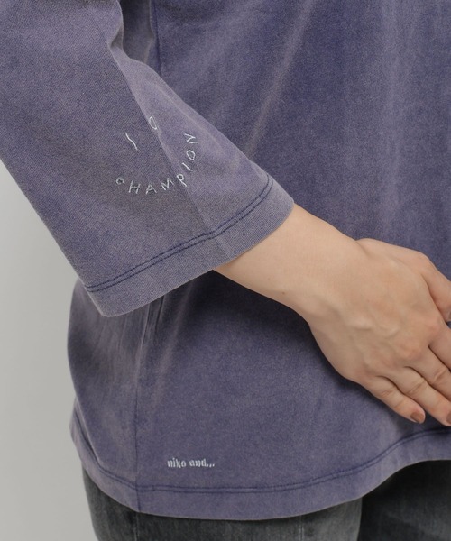 niko and...(ニコアンド)の「【Champion(チャンピオン)】別注 8分袖スノー洗いTシャツ(Tシャツ/カットソー・レディース・ラベンダー/ライトグリーン/オフホワイト・MEDIUM/LARGE)」の22枚目の写真