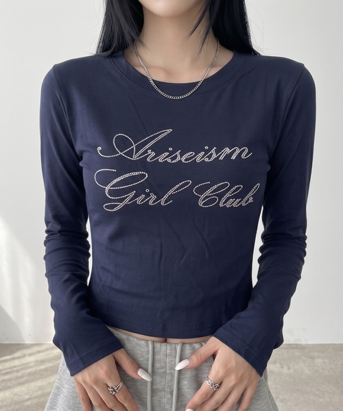 non-hedge(ノンヘッジ)の「ストーンロゴチビロンT(Tシャツ/カットソー・レディース・ミント/ワインレッド/ネイビー/ブラック/オフホワイト/チャコールグレー・FREE)」の6枚目の写真