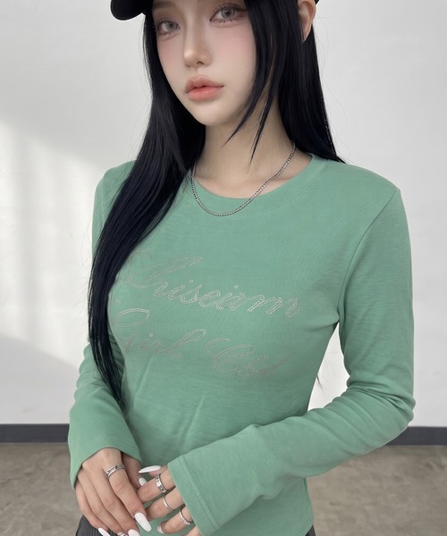 non-hedge(ノンヘッジ)の「ストーンロゴチビロンT(Tシャツ/カットソー・レディース・ミント/ワインレッド/ネイビー/ブラック/オフホワイト/チャコールグレー・FREE)」の5枚目の写真