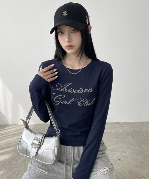 non-hedge(ノンヘッジ)の「ストーンロゴチビロンT(Tシャツ/カットソー・レディース・ミント/ワインレッド/ネイビー/ブラック/オフホワイト/チャコールグレー・FREE)」の16枚目の写真