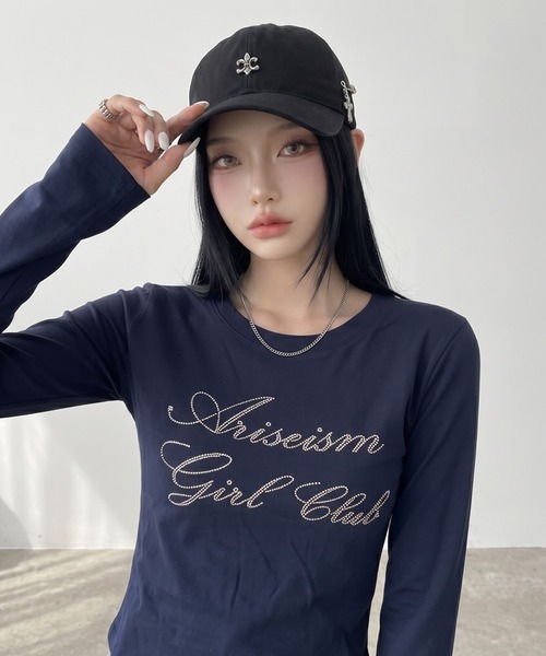 non-hedge(ノンヘッジ)の「ストーンロゴチビロンT(Tシャツ/カットソー・レディース・ミント/ワインレッド/ネイビー/ブラック/オフホワイト/チャコールグレー・FREE)」の15枚目の写真