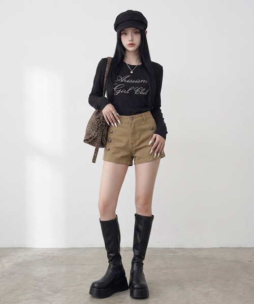 non-hedge(ノンヘッジ)の「ストーンロゴチビロンT(Tシャツ/カットソー・レディース・ミント/ワインレッド/ネイビー/ブラック/オフホワイト/チャコールグレー・FREE)」の20枚目の写真