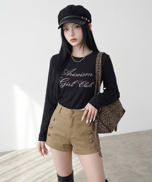 non-hedge(ノンヘッジ)の「ストーンロゴチビロンT(Tシャツ/カットソー・レディース・ミント/ワインレッド/ネイビー/ブラック/オフホワイト/チャコールグレー・FREE)」の19枚目の写真