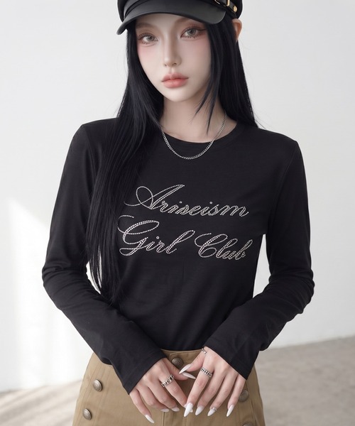 non-hedge(ノンヘッジ)の「ストーンロゴチビロンT(Tシャツ/カットソー・レディース・ミント/ワインレッド/ネイビー/ブラック/オフホワイト/チャコールグレー・FREE)」の18枚目の写真