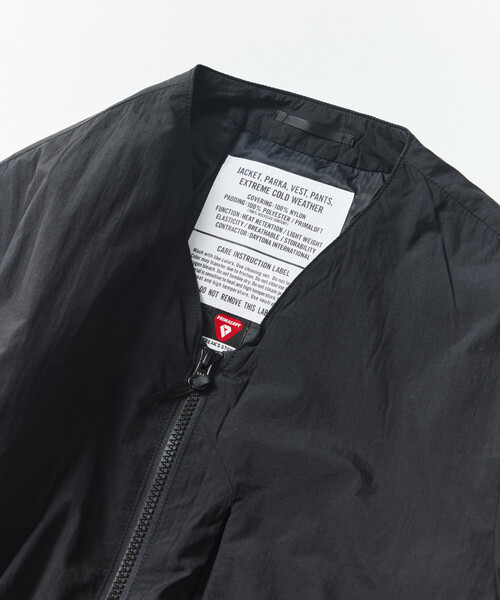 FREAK'S STORE(フリークスストア)の「PRIMALOFT LINER JACKET/プリマロフト ライナージャケット/ノーカラージャケット(ブルゾン・メンズ・ブラック/チャコールグレー/セージグリーン/ネイビー・SMALL/MEDIUM/LARGE)」の21枚目の写真