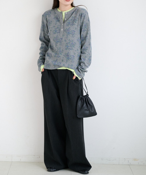 OUTDOOR PRODUCTS(アウトドアプロダクツ)の「miller ex flower waffle henly Tee(Tシャツ/カットソー・レディース・グレー/ホワイト・FREE)」の8枚目の写真