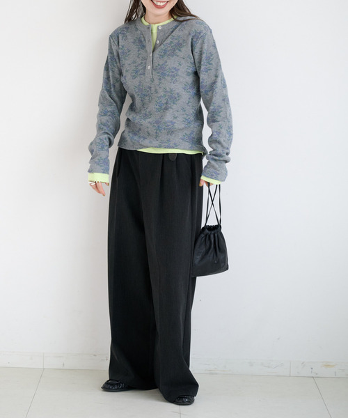 OUTDOOR PRODUCTS(アウトドアプロダクツ)の「miller ex flower waffle henly Tee(Tシャツ/カットソー・レディース・グレー/ホワイト・FREE)」の12枚目の写真