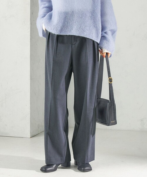 SHIPS(シップス)の「〈防シワ〉〈手洗い可能〉裏起毛 ストレッチ サキソニー タック パンツ(その他パンツ・レディース・ネイビー/ナチュラル/グレー・36/38)」の18枚目の写真