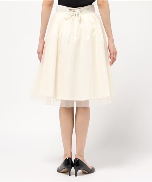 GUILD PRIME（ギルドプライム）の「【GUILD PRIME】WOMENS チュールフレアースカート（スカート・レディース・ブラック/ホワイト・36/34）」の5枚目の写真