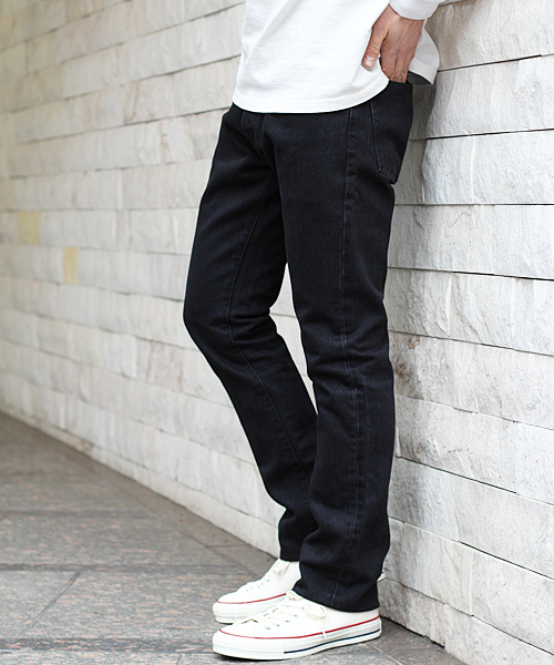 Schott ショット の Sense 5月号掲載 Schott ショット Black Jeans Narrow Gilde ブラック ジーンズ ナロー フィット デニムパンツ Wear