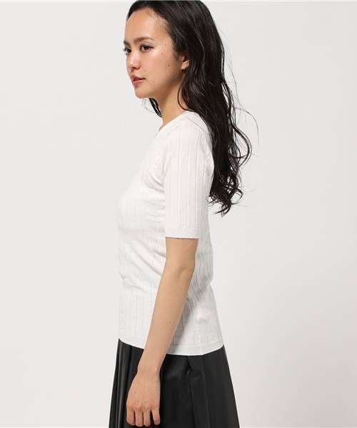 MOUSSY（マウジー）の「Vneck Rib tops（ニット/セーター・レディース・イエロー/ブルー/トップグレー/オフホワイト・FREE）」の8枚目の写真