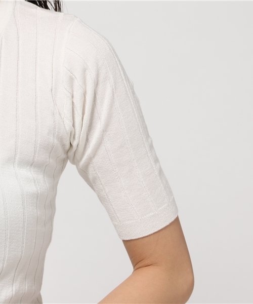 MOUSSY（マウジー）の「Vneck Rib tops（ニット/セーター・レディース・イエロー/ブルー/トップグレー/オフホワイト・FREE）」の11枚目の写真