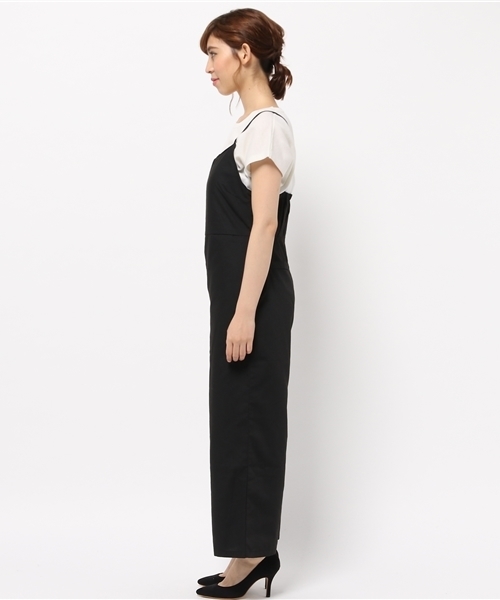 E hyphen world gallery（イーハイフンワールドギャラリー）の「キャミワイドオールインワン（つなぎ/オールインワン・レディース・ストライプ/ブラック・FREE）」の4枚目の写真