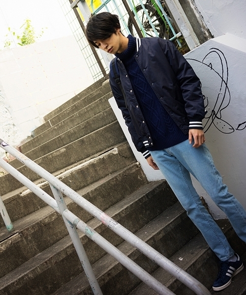 WEGO（ウィゴー）の「WEGO/サイドスリットケーブルタートルニット（ニット/セーター・メンズ・ワイン/ホワイト/ブラウン/杢グレー/ネイビー/ブラック・LARGE/SMALL/MEDIUM）」の21枚目の写真