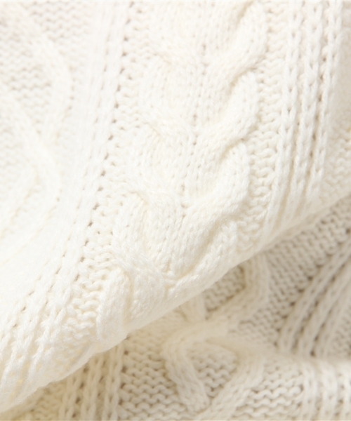 WEGO（ウィゴー）の「WEGO/サイドスリットケーブルタートルニット（ニット/セーター・メンズ・ワイン/ホワイト/ブラウン/杢グレー/ネイビー/ブラック・LARGE/SMALL/MEDIUM）」の12枚目の写真