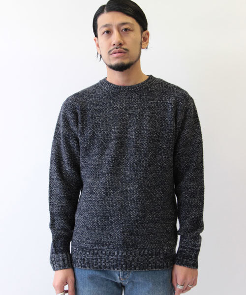 FREDY&GLOSTER（フレディアンドグロスター）の「ラムウール鹿の子ニット（ニット/セーター・メンズ・ネイビー/ホワイト/グレー系その他/レッド・L/M/S）」の3枚目の写真