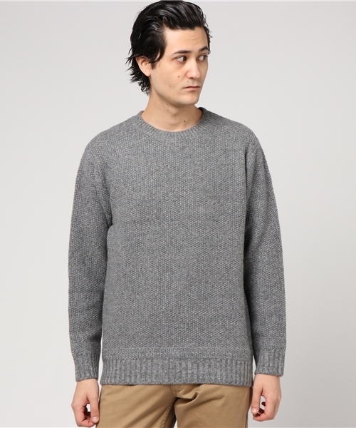 FREDY&GLOSTER（フレディアンドグロスター）の「ラムウール鹿の子ニット（ニット/セーター・メンズ・ネイビー/ホワイト/グレー系その他/レッド・L/M/S）」の6枚目の写真