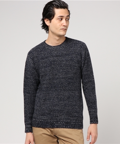 FREDY&GLOSTER（フレディアンドグロスター）の「ラムウール鹿の子ニット（ニット/セーター・メンズ・ネイビー/ホワイト/グレー系その他/レッド・L/M/S）」の7枚目の写真