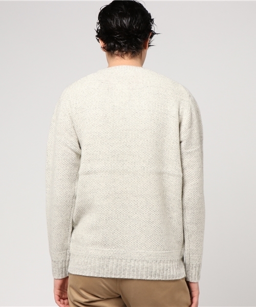 FREDY&GLOSTER（フレディアンドグロスター）の「ラムウール鹿の子ニット（ニット/セーター・メンズ・ネイビー/ホワイト/グレー系その他/レッド・L/M/S）」の9枚目の写真