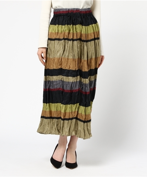 Droite lautreamont（ドロワットロートレアモン）の「BONOTTOボーダロングスカート（スカート・レディース・イエロー系その他/ブルー系その他・M(2)）」の9枚目の写真