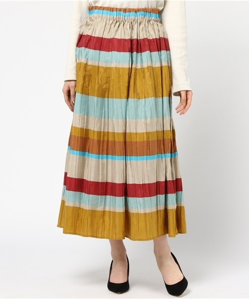 Droite lautreamont（ドロワットロートレアモン）の「BONOTTOボーダロングスカート（スカート・レディース・イエロー系その他/ブルー系その他・M(2)）」の10枚目の写真