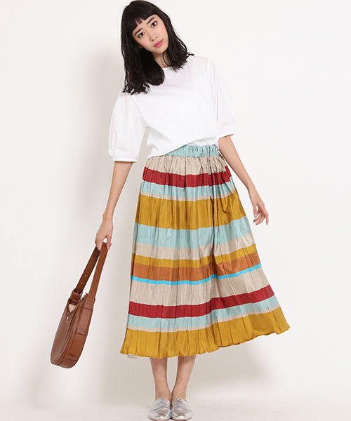 Droite lautreamont（ドロワットロートレアモン）の「BONOTTOボーダロングスカート（スカート・レディース・イエロー系その他/ブルー系その他・M(2)）」の13枚目の写真