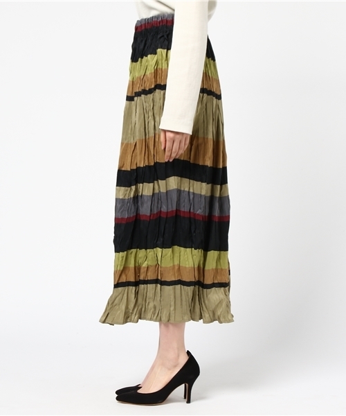 Droite lautreamont（ドロワットロートレアモン）の「BONOTTOボーダロングスカート（スカート・レディース・イエロー系その他/ブルー系その他・M(2)）」の4枚目の写真