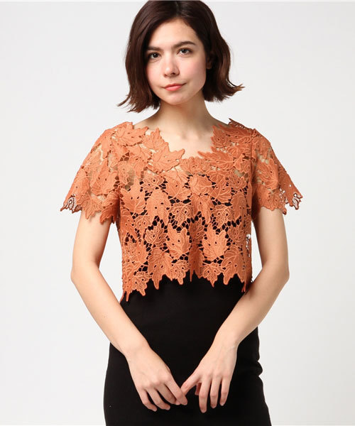 MURUA（ムルーア）の「レースデコルテＴＯＰＳ（シャツ/ブラウス・レディース・ブラック/オレンジ/ホワイト・FREE）」の3枚目の写真