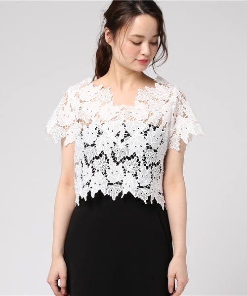 MURUA（ムルーア）の「レースデコルテＴＯＰＳ（シャツ/ブラウス・レディース・ブラック/オレンジ/ホワイト・FREE）」の4枚目の写真