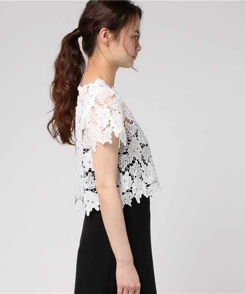 MURUA（ムルーア）の「レースデコルテＴＯＰＳ（シャツ/ブラウス・レディース・ブラック/オレンジ/ホワイト・FREE）」の5枚目の写真