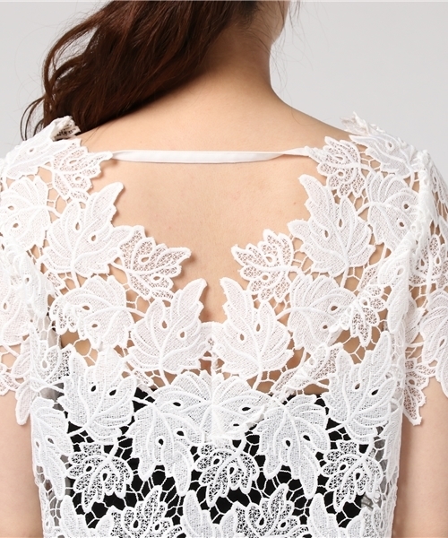 MURUA（ムルーア）の「レースデコルテＴＯＰＳ（シャツ/ブラウス・レディース・ブラック/オレンジ/ホワイト・FREE）」の8枚目の写真