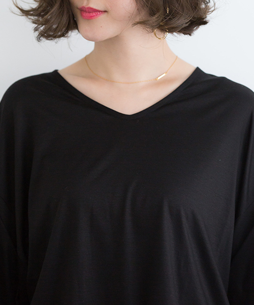 STUDIOUS(ステュディオス)の「袖コンシャスカットソー(Tシャツ/カットソー・レディース・ベージュ/イエロー/オフホワイト/ブラック/ピンク/カーキ/レッド・FREE)」の16枚目の写真