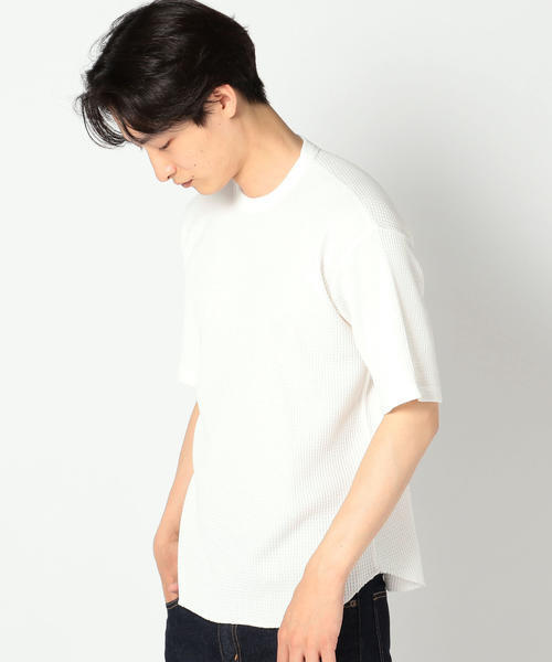 SHIPS JET BLUE(シップスジェットブルー)の「SHIPS JET BLUE: サーマルカットソー(Tシャツ/カットソー・メンズ・ブラック/オフホワイト/チャコールグレー/ピンク・MEDIUM/SMALL/LARGE)」の2枚目の写真