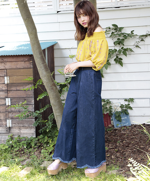 one after another NICE CLAUP（ワンアフターアナザーナイスクラップ）の「カラフル刺繍ブラウス（シャツ/ブラウス・レディース・オフホワイト/ブラック/イエロー・FREE）」の15枚目の写真