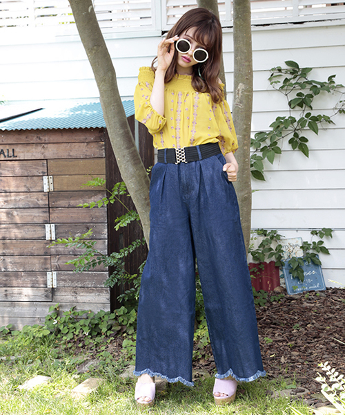 one after another NICE CLAUP（ワンアフターアナザーナイスクラップ）の「カラフル刺繍ブラウス（シャツ/ブラウス・レディース・オフホワイト/ブラック/イエロー・FREE）」の16枚目の写真