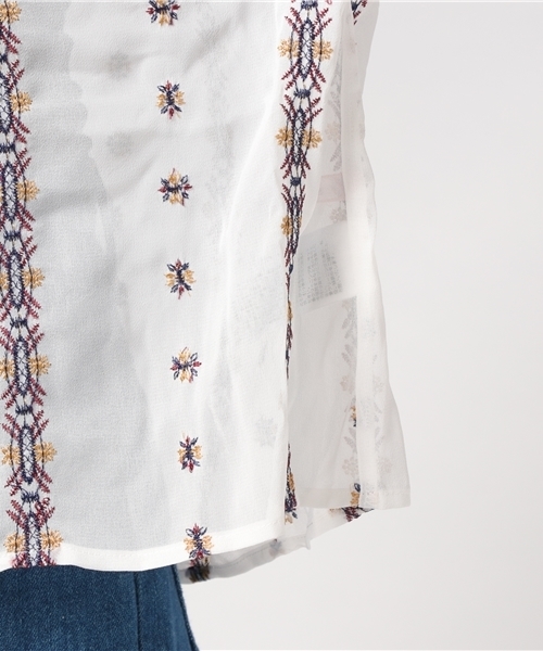 one after another NICE CLAUP（ワンアフターアナザーナイスクラップ）の「カラフル刺繍ブラウス（シャツ/ブラウス・レディース・オフホワイト/ブラック/イエロー・FREE）」の10枚目の写真