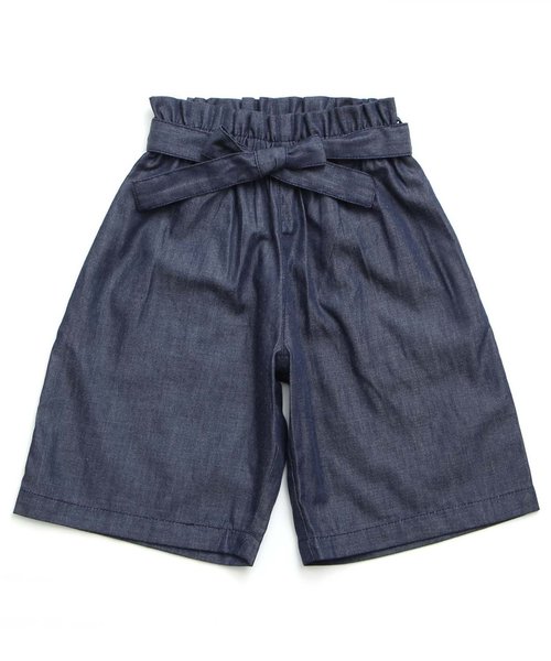 BREEZE(ブリーズ)の「ウエストリボンワイドクロップドパンツ 8分丈(その他パンツ・キッズ・ブルー/ネイビー・100/120/110/130/140/95/80/90)」の2枚目の写真