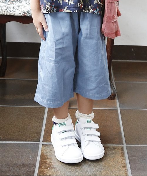 BREEZE(ブリーズ)の「ウエストリボンワイドクロップドパンツ 8分丈(その他パンツ・キッズ・ブルー/ネイビー・100/120/110/130/140/95/80/90)」の1枚目の写真