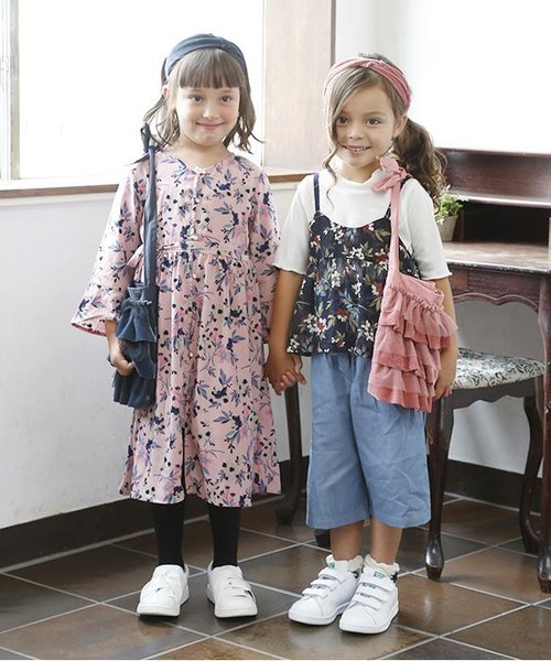 BREEZE(ブリーズ)の「ウエストリボンワイドクロップドパンツ 8分丈(その他パンツ・キッズ・ブルー/ネイビー・100/120/110/130/140/95/80/90)」の4枚目の写真