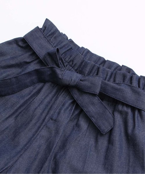 BREEZE(ブリーズ)の「ウエストリボンワイドクロップドパンツ 8分丈(その他パンツ・キッズ・ブルー/ネイビー・100/120/110/130/140/95/80/90)」の8枚目の写真