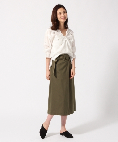 GLOBAL WORK(グローバルワーク)の「ウエストベルトタイトスカート/763392(スカート・レディース・ベージュ/ブラック/ライトグリーン・LARGE/MEDIUM)」の6枚目の写真