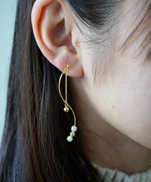モチーフ フェイクパール ノンホールピアス/イヤリング