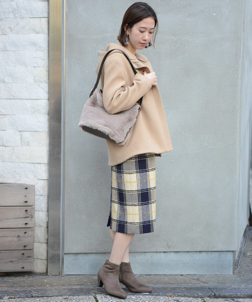 un dix cors（アンディコール）の「コクーンフードショートコート（その他アウター・レディース・ライトグレー/ライトベージュ・ﾌﾘ-）」の12枚目の写真