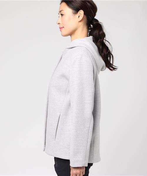 un dix cors（アンディコール）の「コクーンフードショートコート（その他アウター・レディース・ライトグレー/ライトベージュ・ﾌﾘ-）」の7枚目の写真