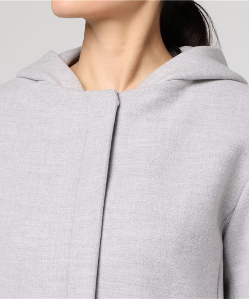 un dix cors（アンディコール）の「コクーンフードショートコート（その他アウター・レディース・ライトグレー/ライトベージュ・ﾌﾘ-）」の3枚目の写真