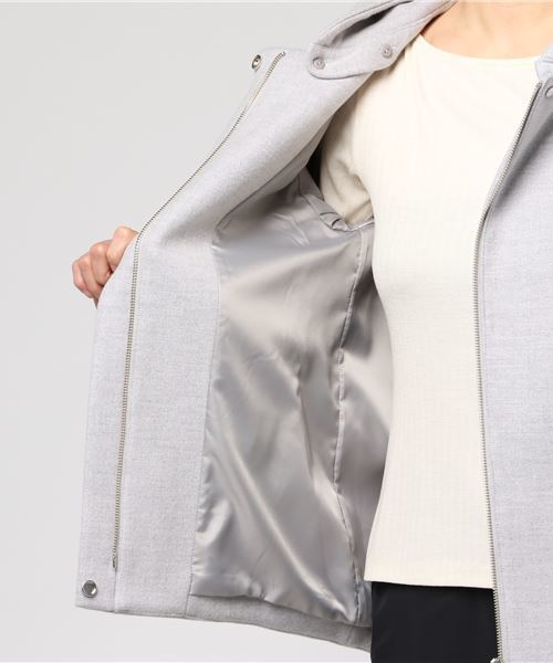 un dix cors（アンディコール）の「コクーンフードショートコート（その他アウター・レディース・ライトグレー/ライトベージュ・ﾌﾘ-）」の11枚目の写真