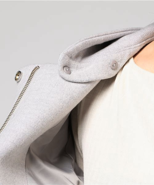 un dix cors（アンディコール）の「コクーンフードショートコート（その他アウター・レディース・ライトグレー/ライトベージュ・ﾌﾘ-）」の10枚目の写真