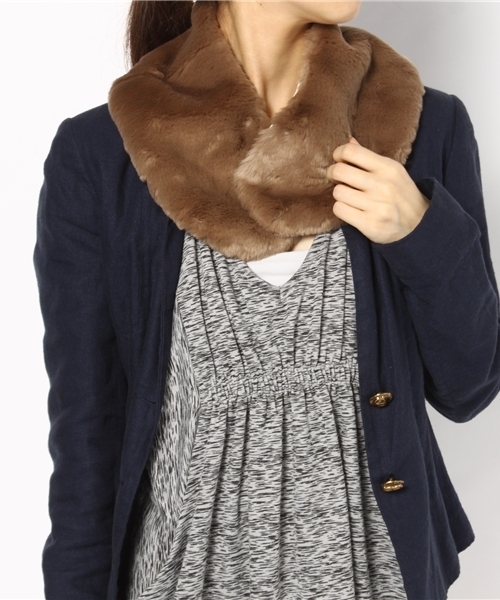 NANO universe（ナノユニバース）の「フェイクマフラー（マフラー・レディース・モカ/ダークブラウン・FREE）」の6枚目の写真