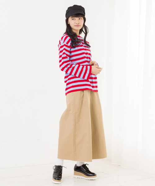 WEGO（ウィゴー）の「WEGO/ボーダービッグシルエットロングTシャツ（Tシャツ/カットソー・レディース・ブルー/ホワイト/イエロー/ピンク・FREE）」の11枚目の写真